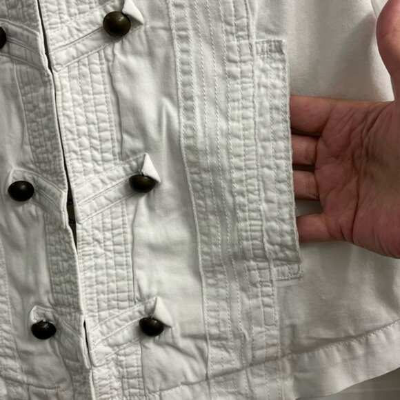 Garnet Hill 100% Cotton White Military Style Jacket size 4 Contemporary - Picture 4 of 13
